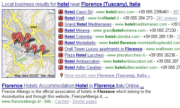 Local Search Florence Hotel